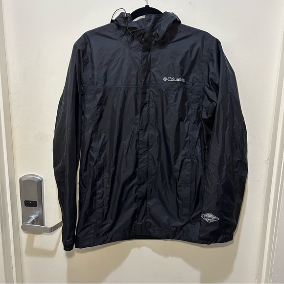 Columbia Black Omni-Shield Full-Zip Hooded Rain Jacket Size Small - Picture 1 of 11